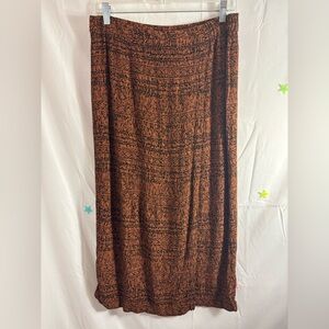 VTG 90s/y2k Brown+Black Tribal Print Boho Midi-Maxi Skirt Women’s Size L